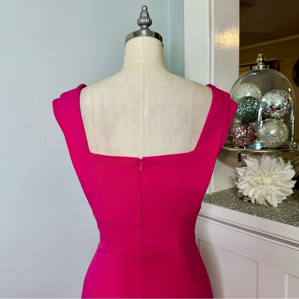 Calvin Klein Pink Sheath Dress Floral Scoop Neckline Size 4 - Picture 6 of 9